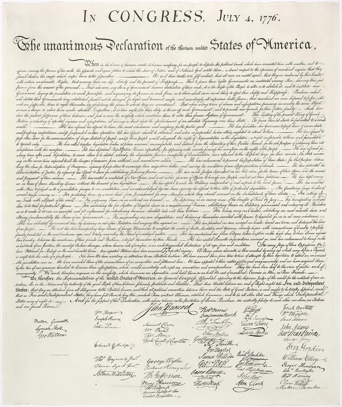 The Declaration of Independence, a key topic in the 128 civics questions