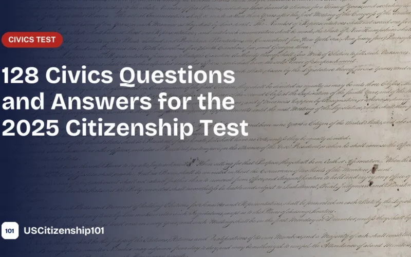 128 civics questions and answers study guide with the U.S. Constitution