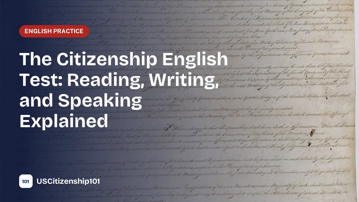Citizenship English test reading and writing practice