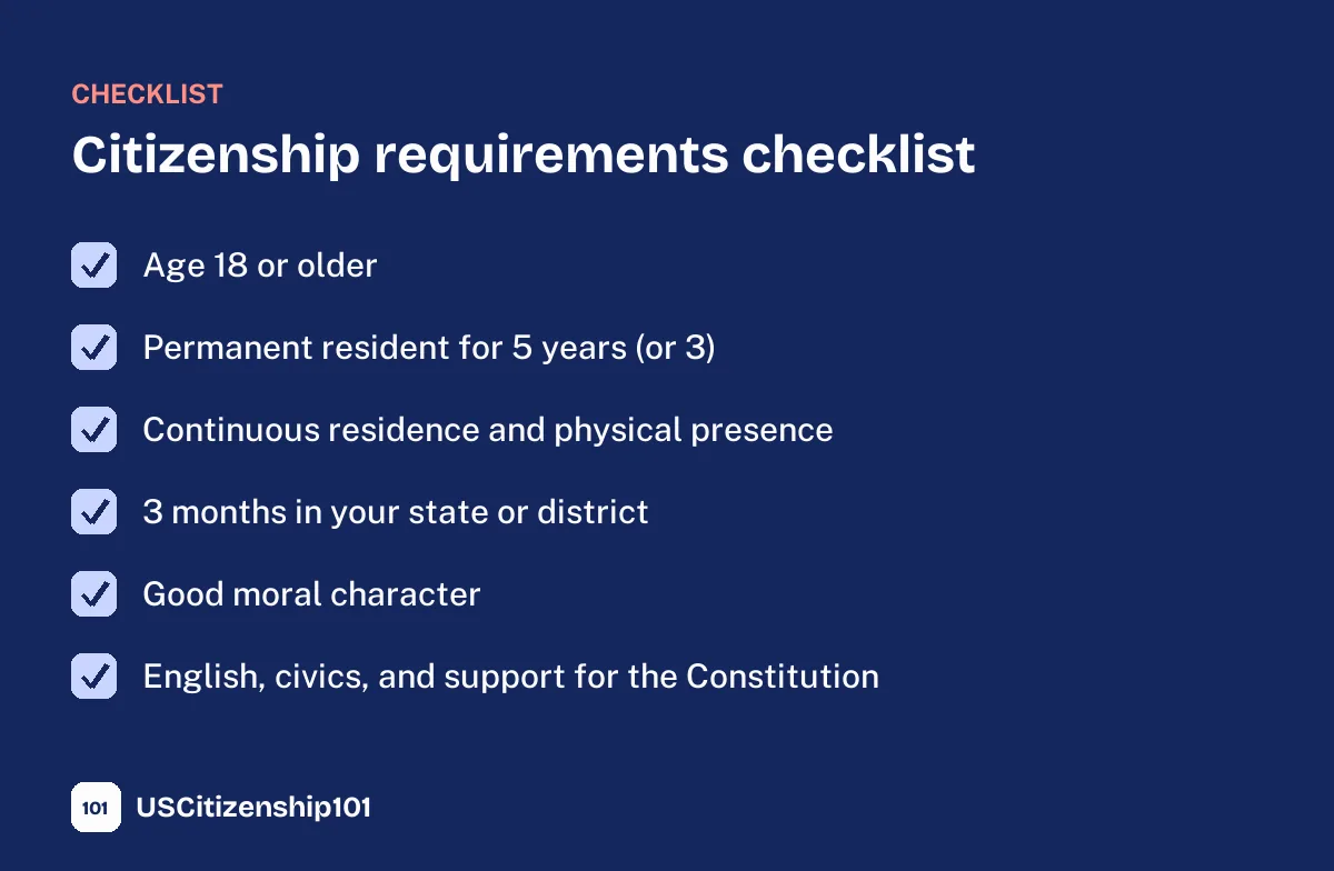 The citizenship requirements checklist