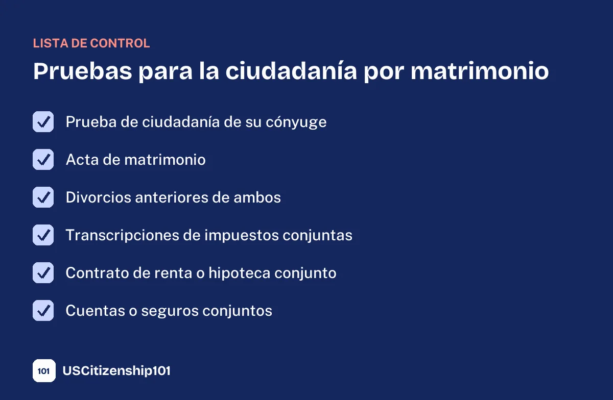 Pruebas que debe incluir al solicitar la ciudadanía por matrimonio