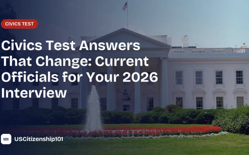 Civics test answers that change, with the White House where the President lives