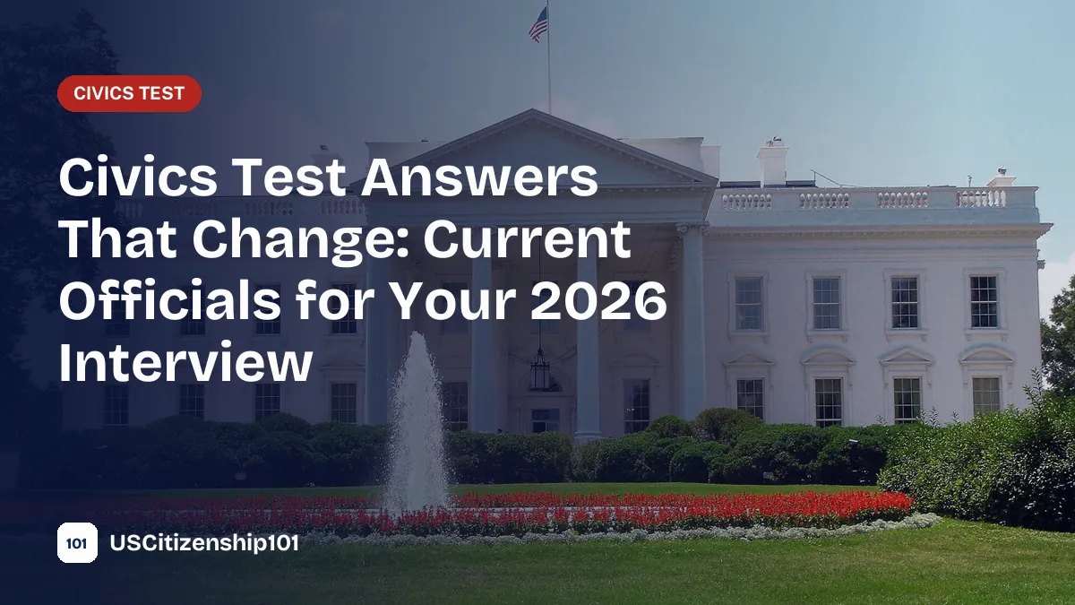 Civics test answers that change, with the White House where the President lives