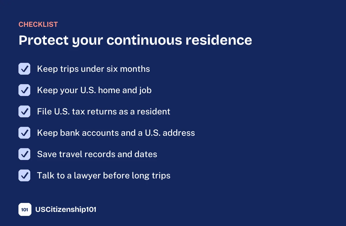 How to protect your continuous residence for citizenship