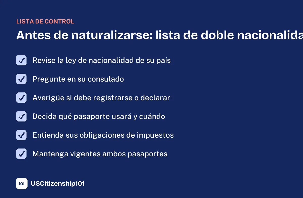 Lista de doble nacionalidad antes de naturalizarse