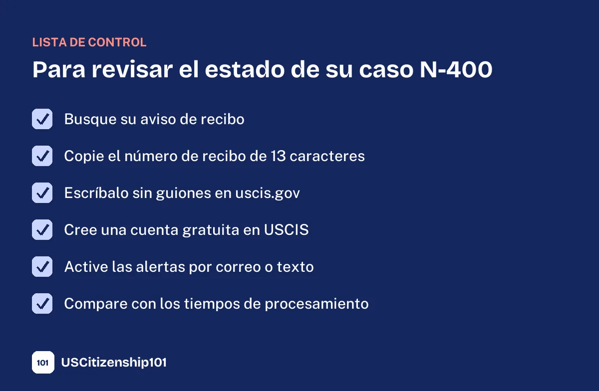 Cómo revisar el estado del caso N-400 paso a paso