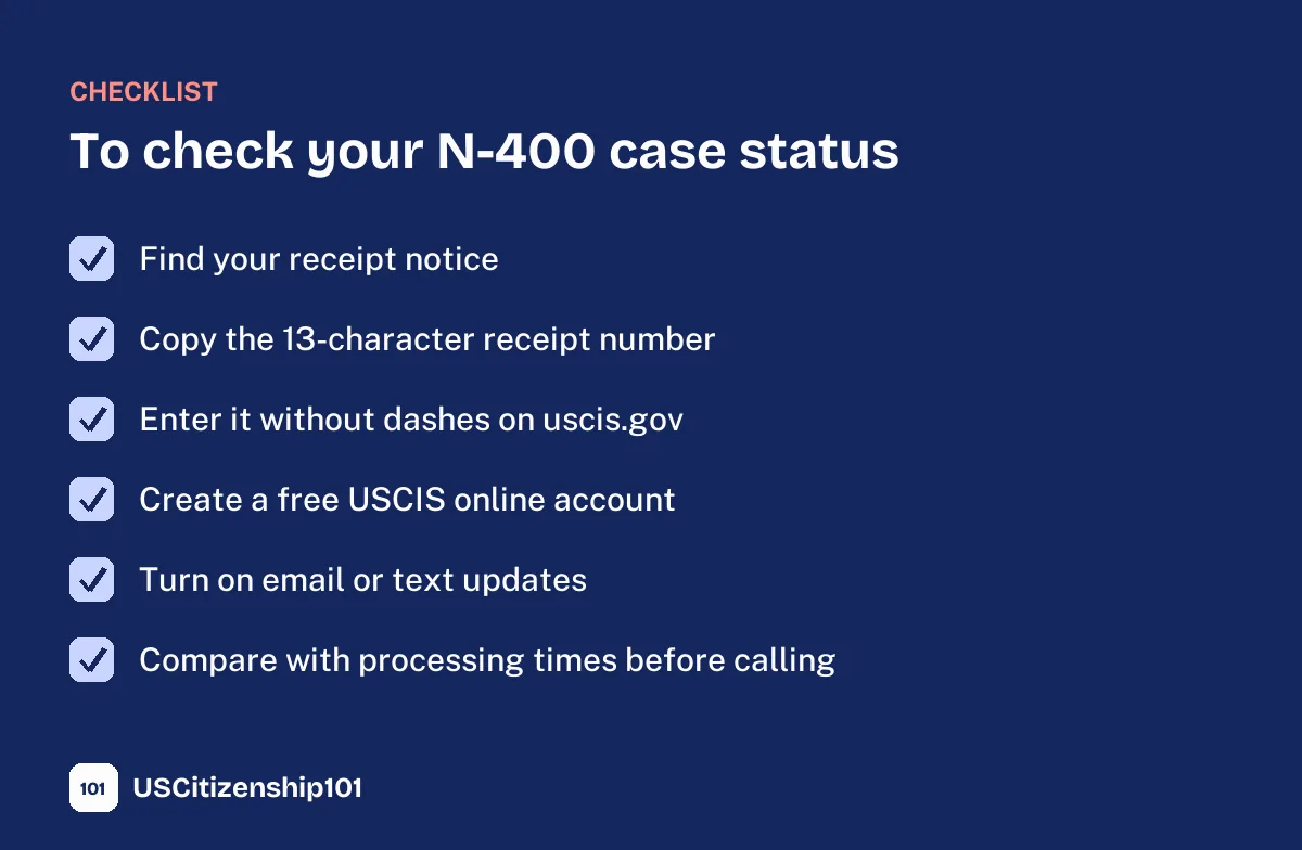 How to check your N-400 case status step by step