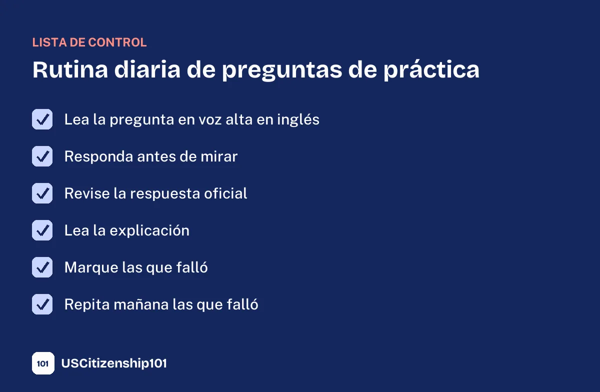Una rutina sencilla de preguntas de práctica que puede repetir cada día
