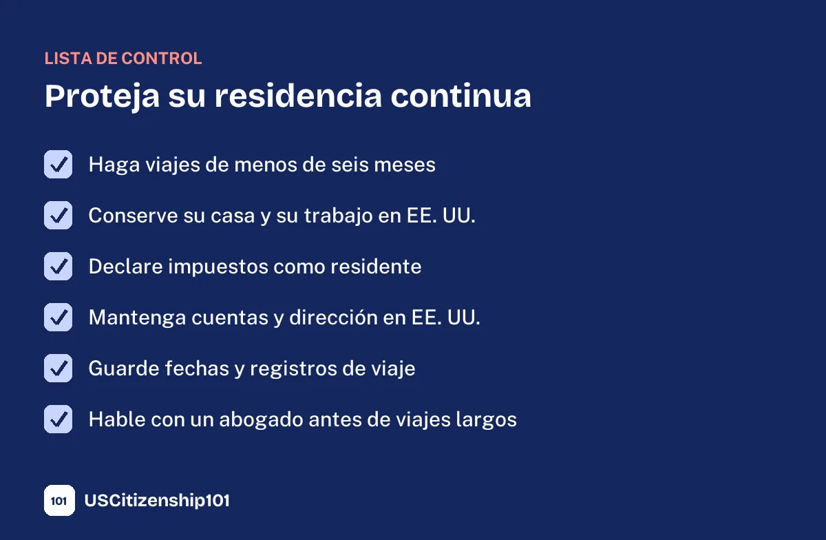 Cómo proteger su residencia continua para la ciudadanía