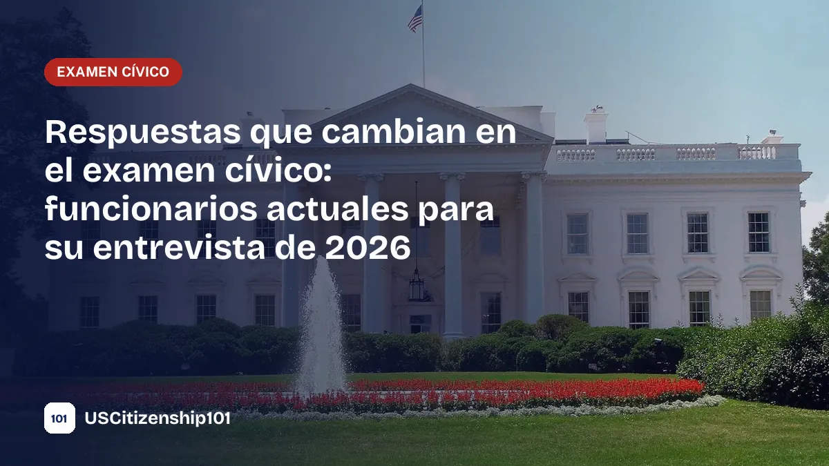 Respuestas que cambian en el examen cívico, con la Casa Blanca donde vive el Presidente