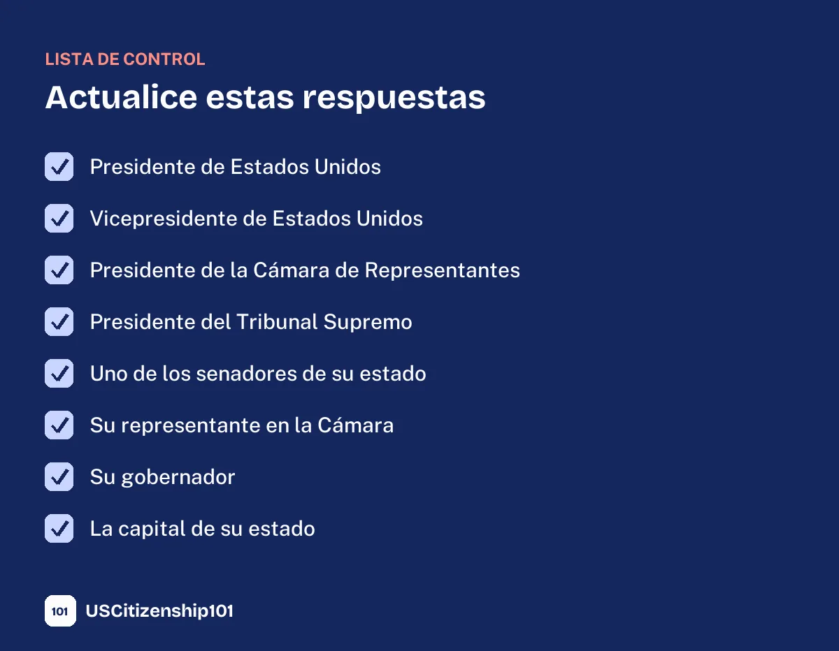 Lista de respuestas que cambian para actualizar antes de su entrevista