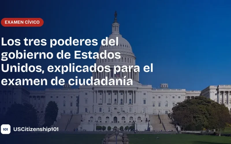 Los tres poderes del gobierno de Estados Unidos con el Capitolio